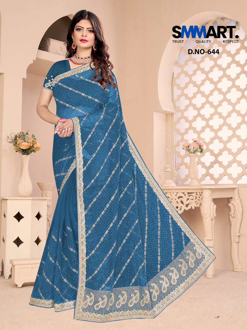 Tara Mirror Shine Saree – Draped in Light, Made to Shine