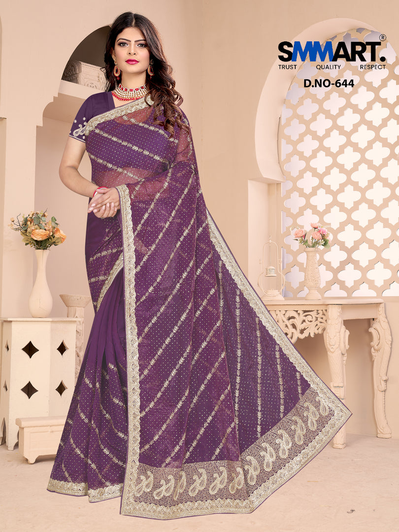 Tara Mirror Shine Saree – Draped in Light, Made to Shine