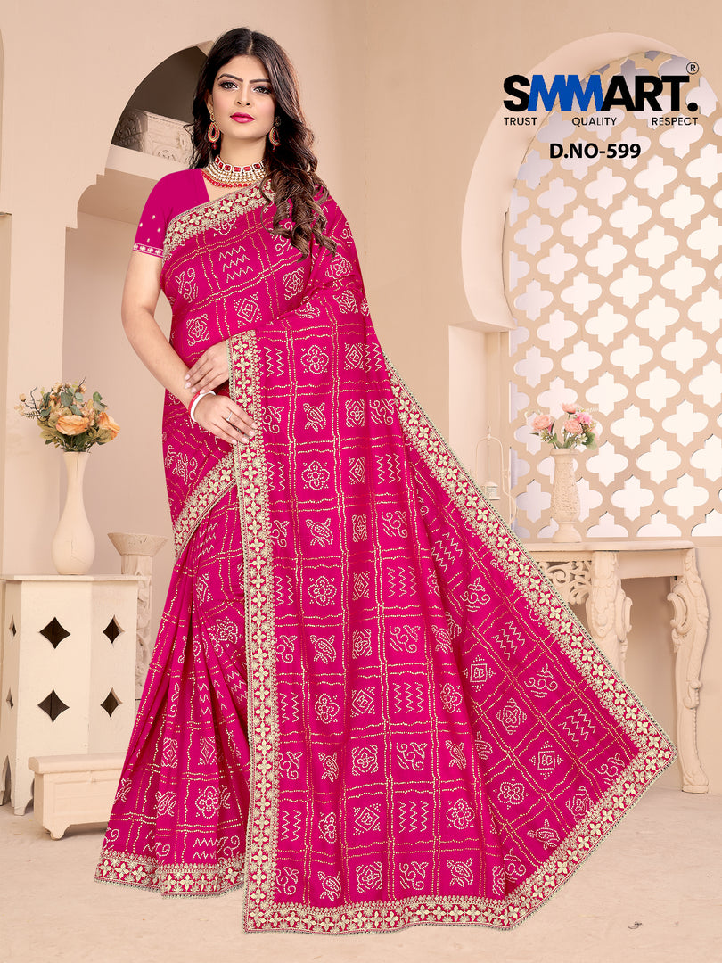 Noor Mirror Embellished Georgette Saree – Shine with Subtle Grace