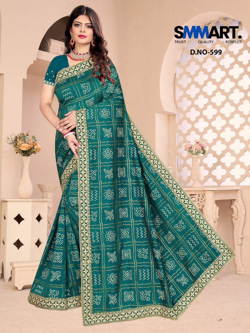 Noor Mirror Embellished Georgette Saree – Shine with Subtle Grace