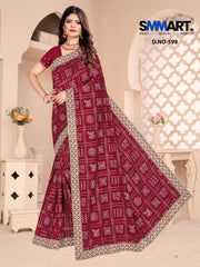 Noor Mirror Embellished Georgette Saree – Shine with Subtle Grace