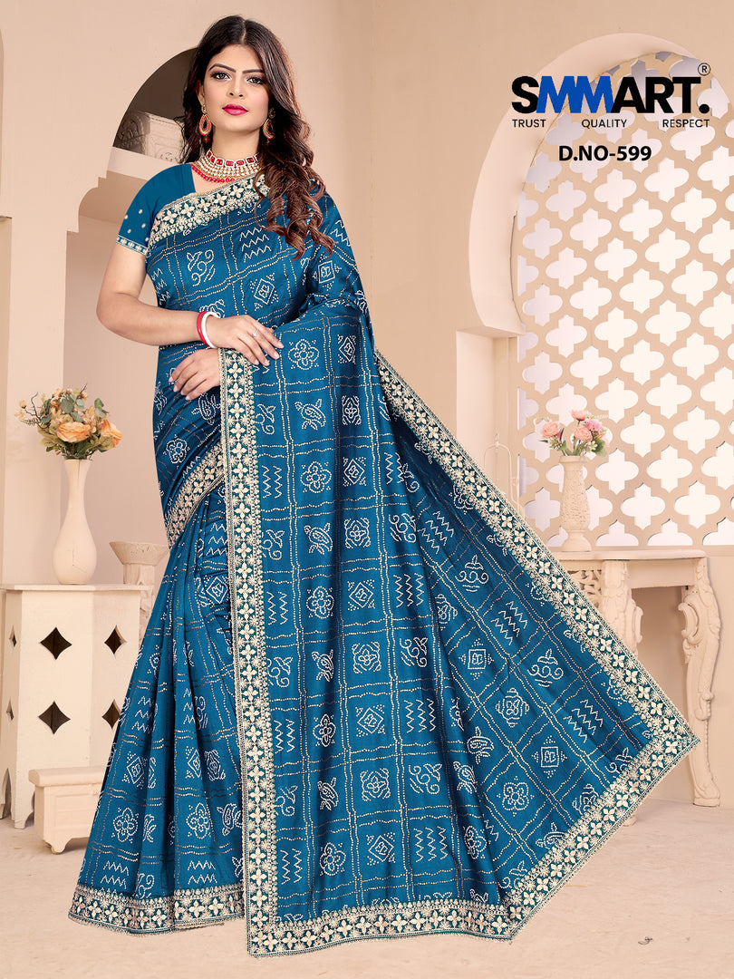 Noor Mirror Embellished Georgette Saree – Shine with Subtle Grace